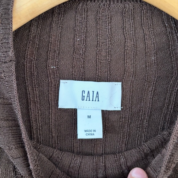Gap x Cult Gaia Brown Wool Long Sleeve Sheer Shirt Top, M - Picture 4 of 8